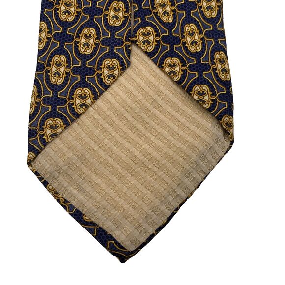 ANTONIO RICCI Men's Blue Geometric Medallions Made in ITALY 100% Silk Neck Tie - Picture 3 of 10